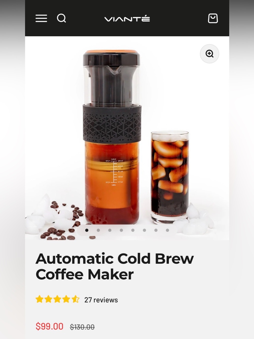Viante Cold Brew Coffee Maker NIB